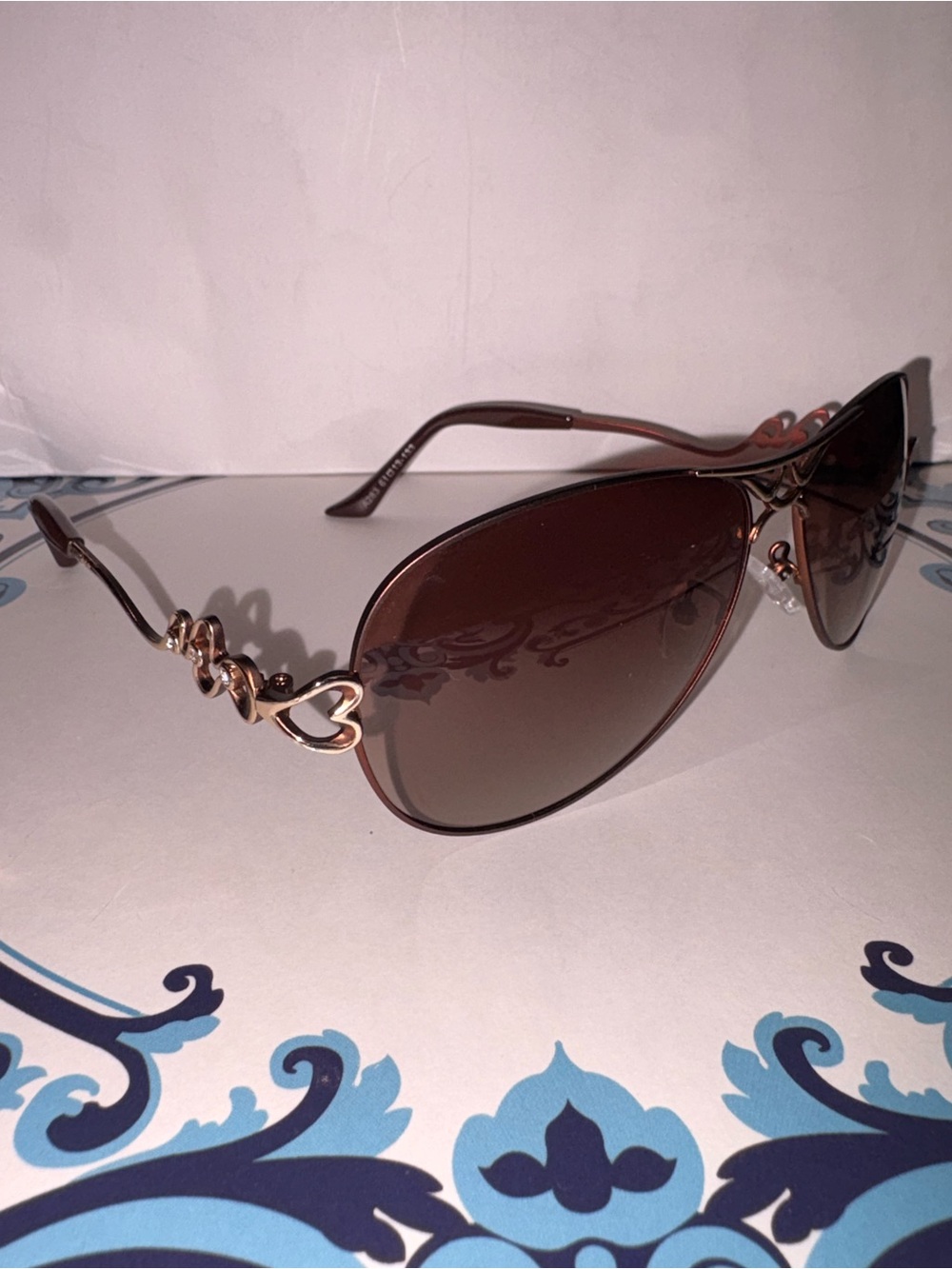 New Brown Accent Aviator Sunglasses